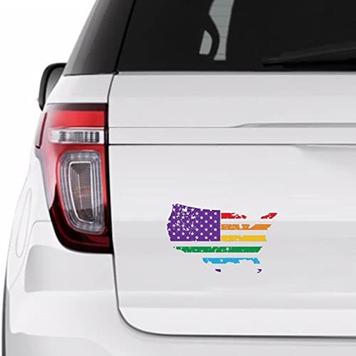PRIDE US MAP Lgbt Sticker, Pride Parade LGBT Vinly Decal for Cars Laptops, Windows, Walls, Fridge, Toilet And More,6 inch