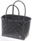 Kobolo Tasche Einkaufstasche Einkaufskorb geflochten Kunststoff Shopper - Noir XXL - schwarz