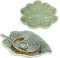 PH PandaHall 2 platos de porcelana con forma de hoja verde, almacenamiento de joyas, porcelana, 0.8-0.9 pulgadas
