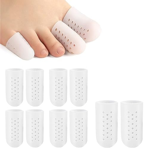 10 Pièces Protège Orteils, Protège Gros Petit Orteil Silicone, Protection doigt de pied Respirants, Protecteurs D'orteil pour Cors Ampoules Callosités Ongles Incarnés Soulager Pied la Douleur