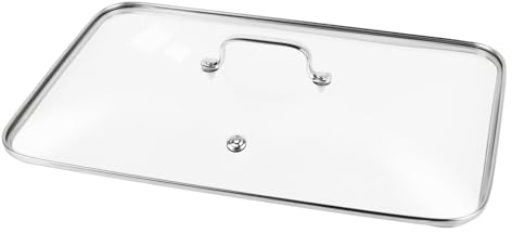 Griddle Glass Lid for Vayepro Stove Griddle, Clear Pot Cover Griddle Cover Accessories,Rectangle Glass Basting, Cheese Melting Dome and Steaming Cover - Best for Use in Flat Top Grill