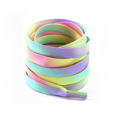 LuckyOpt 1 paire de lacets plats colorés de 100 cm pour baskets, 10 mm de large, teinture sur nœuds, de rechange pour homme et femme, baskets, chaussures de sport, chaussures en toile, unisexe, rose