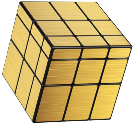 Vdealen Zauberwürfel Mirror Cube von 3x3 Speed Cube, Mirror Sticker Spiegelwürfel für Anfänger und Fortgeschrittene, Magic Cube Geschenk für Kinder Teenager Erwachsene(Golden)