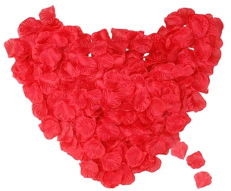 FUNOMOCYA 2200 Stück hochzeitsdeko Rosenblatt künstliche rote Rosen Ornament Popcorn-Dekorationen Seidenrosenblätter für die Hochzeit Rosenblätter aus Seide Süss Blütenblatt Korb