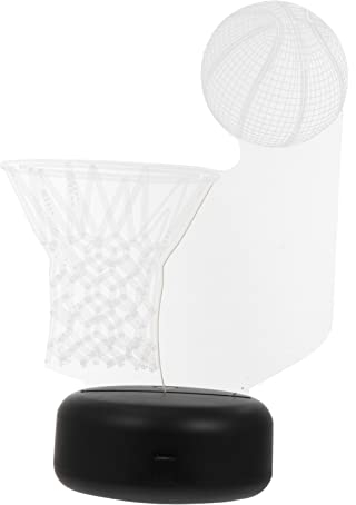 jojofuny 3 Sätze Basketball-Leuchtreklame led ligts led-light noon neon 3D-Basketballlampe 7 Farbwechsellicht nachtlampe LED-Licht 3D-Illusionslampe Sichtbar Nachtlicht Basketballkorb abs