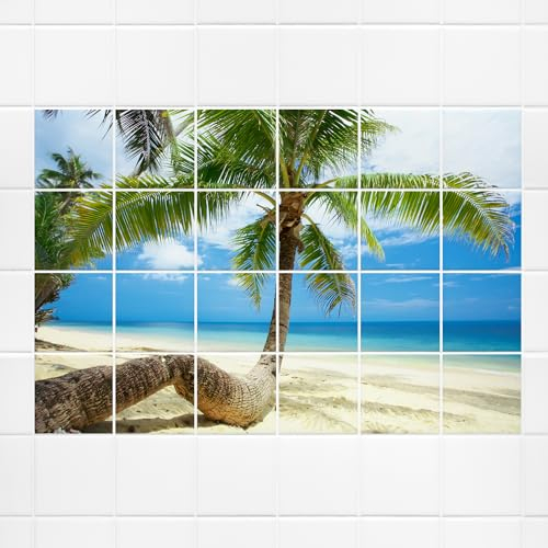 GRAZDesign Fliesenaufkleber Bad Strand Fliesenbild selbstklebend - 20x25cm / 81x51cm