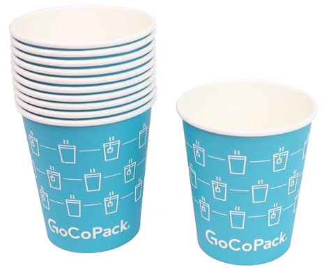 GoCoPack Paper Cups: Pack of 50-8oz (227ml) Disposable Single Wall Strong Paper Coffee Cups - Perfect for Hot and Cold Drinks