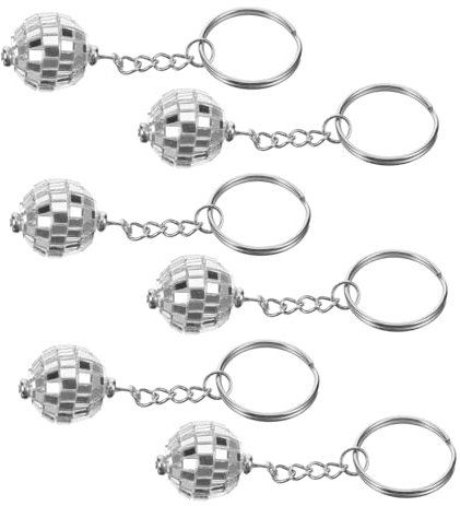 Ciieeo 6 Stück Disco Schlüsselanhänger Kompaktes Schlüsselanhänger Ornament Disco Kugel Schlüsselanhänger Ornament Für Team Disco Kugel Schlüsselanhänger Entzückender Disco Kugel