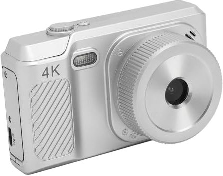 Fotocamera Digitale, Fotocamera per Vlogging FHD 1080P con Zoom Digitale 16X Messa a Fuoco Manuale, Fotocamera Compatta Portatile da 68 MP per Scatti a Punti Piccoli per (SILVER)