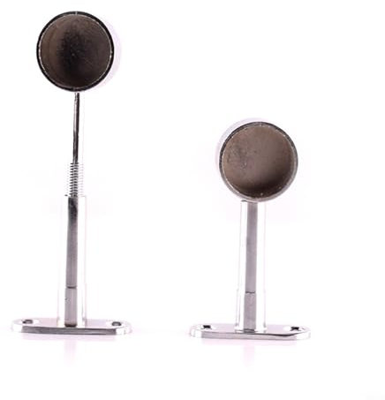 FUBESK Kleiderstangen-Halterung, verstellbar, rund, verchromt, Mittelstütze, für Kleiderstange, Mittelstütze für 25 mm Durchmesser (B)