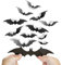 Lot de 81 chauves-souris en PVC noir - Décorations d'Halloween 3D - Grandes tailles - Chauve-souris effrayantes pour fenêtre de maison, mur, fête, décoration de chambre, fournitures de fête
