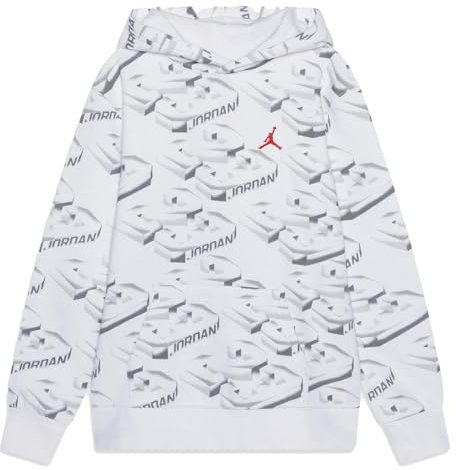 NIKE Jordan Felpa da Ragazzi con Cappuccio 23 Fade Away Bianca Taglia S (128-137 CM) Codice 95D548-001