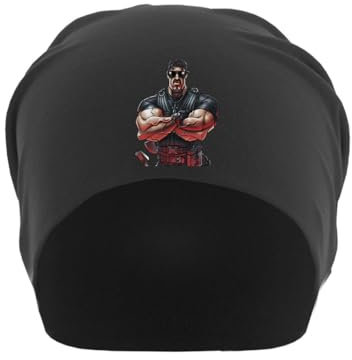 KarolioZonas Strong arms Man Gym King Beanie, Unisex, dünne Baumwolle, Schwarz, Schwarz , Einheitsgröße