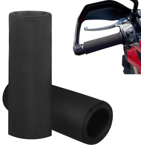 2 piezas de empuñaduras de espuma para manillar de motocicleta, Puños Antideslizantes de Espuma para Manillar, Confort y Reducción de Vibraciones, Compatibles con Puños Calefactables, Diámetro 28-38mm