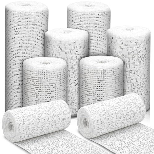 Bende Gessate Kigniote Bende in Gesso 10 x Rotolo Gessate x Arte Scultura Bricolage Calchi Uso su Pelle Viso Corpo Modellismo Pancione Modelli Maschere - 5 cm/10 cm/15 cm x 270 cm