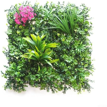 HavenDomicile 50 x 50 cm künstliches grünes Wandpaneel, Dekoration, künstliche Pflanze, Blumen-Wandpaneele, für Zuhause, Garten, Innen- und Außendekoration (A)