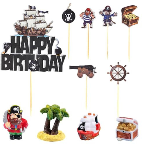 Piraten Torte Dekoration 11 Stück,Mini Piraten Figuren Piraten Tortendeko,Piraten Kuchen Deko,Piraten Birthday Cupcake Cake Topper Piraten Geburtstag Für Kindergeburtstag