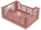 Box and beyond - Lot de 4 Caisses de rangement pliables - Cagettes plastique empilables - Caisse pliante avec poignée - Cuisine, chambre à coucher, bureau (Brun rosé, 40 x 30 x 15 cm)
