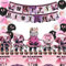 85 Pcs Grupo de Chicas Vajilla Cumpleaños,Grupo de Chicas Decoración Cumpleaños,Decoracion Cumpleaños,Platos Cumpleaños,Globos,Mantel etc,Decoración de Cumpleaños Para Niños