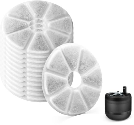 LHYNEE 12 Pièces Filtres pour Philips PAW3210/02 Fontaine à eau Chat, Filtre de remplacement Écologique en non-tissé et Charbon actif