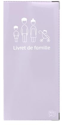 Color Pop Protège livret de famille - Fabrication française – PVC vernis (Lilas) – 22 x 10,5 cm