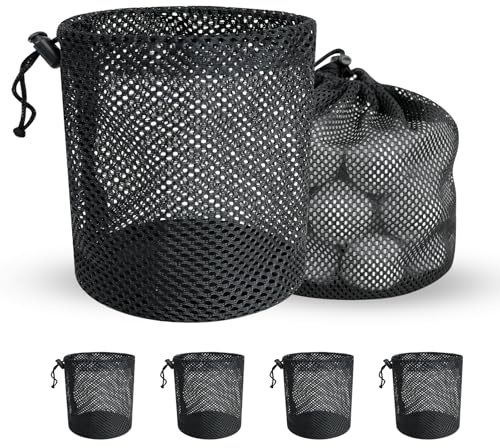 Mordx Aufbewahrungstasche für Golfbälle – 6er-Pack Netzbeutel mit Kordelzug, Golfball-Aufbewahrungstasche, Aufbewahrungstasche für Sportausrüstung, zum Sammeln von halben Bällen, Tennis