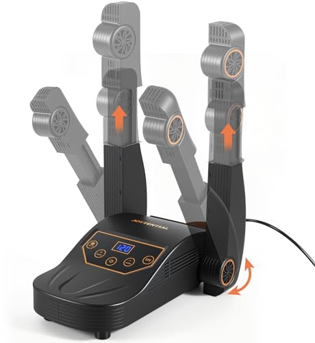 Joytential Electric Shoe Dryer, Boot Dryer with Heat Blower, Foldable, Extendable Dry Rack, Auto-Off Timer, Fast Drying, Portable Dryers for Ski Boots, Sneakers, Socks, Gloves, Odor Eliminating,Black