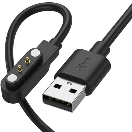 TwinkleHom Gloryfit Smart Watch Charger Magnetic USB Charging Cable for GloryFit T80 T70 T60 T50 P99 P98 Smart Watch (Black/60cm)