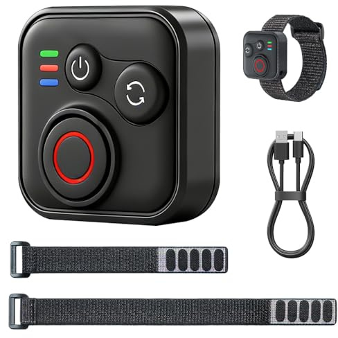 Mando a Distancia Bluetooth para GoPro Hero 13/12/11/Insta360 X5/X4/X3/Ace Pro 2/Ace Pro/GO3S/GO3/IOS/Android, Alcance de 50 m, Resistente al Agua 96 h con Muñeca
