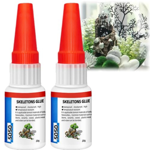 2PCS 20G Aquarium Glue,Colle Plante Aquarium,Silicone Aquarium Transparent, Colle sous l'eau pour Coraux, Colle Aquascaping,Adhésion Haute Résistance, Étanche, Durable