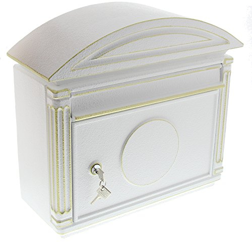 Burg-Wächter Briefkasten im südländischen Stil, A4 Einwurf-Format, EU Norm EN 13724, Alu-Guss, Venezia 1899 W, Weiß