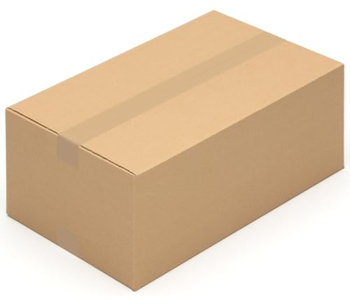 KK Verpackungen Versandkartons 500 x 300 x 200 mm Braun 1-wellig (Außenmaß 505 x 305 x 210 mm) | 100 Stück, Faltkartons Kartons geeignet für Versand als DHL Paket DPD Hermes GLS Paketklasse M (KK33)