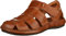 Sandales Plates en Cuir Tarifa pour Homme Color Cuero