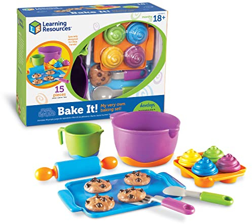 Learning Resources New Sprouts Bake It 15 Pieces, Ages 18 and Up months Pretend Play Food for Toddlers, Toddler Toys, Baking Supplies for Kids