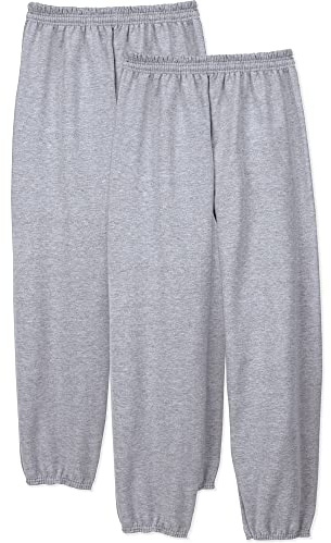 Hanes Men's EcoSmart Non-Pocket Sweatpant (Pack of 2), Light Steel, Medium