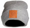 Rough Beanie - Mütze, Strickmütze mit Echt-Leder Veredelung (Manufaktur13/M13) (Chrystal/Weiss)