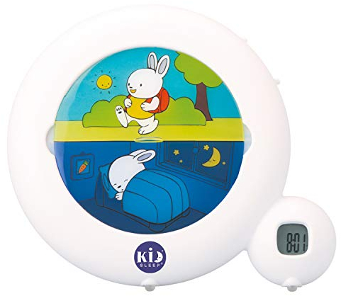 Pabobo x Kid Sleep - Réveil Enfant Educatif - Jour/Nuit - Lumineux - 2 Programmes : Matin ou Sieste - Option Veilleuse - Mixte : Fille et Garcon - Classic - Blanc - Pabobo x Kid Sleep