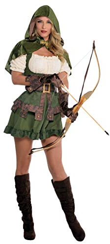 amscan set high (PKT) (844571-55) Adult Ladies Robin Hoodie Costume (Small),Mehrfarbig