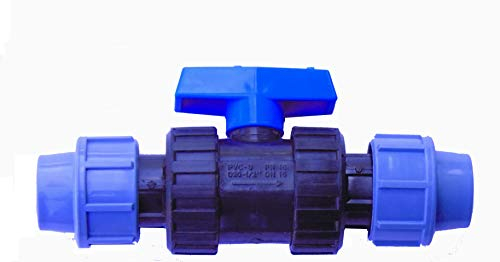 PE Rohr Kugelhahn 20 bis 40 mm Kunststoff Hahn Absperrhahn Sperrschieber Kugelventil Ventil 2 Wege (Für 20 mm PE Rohr)