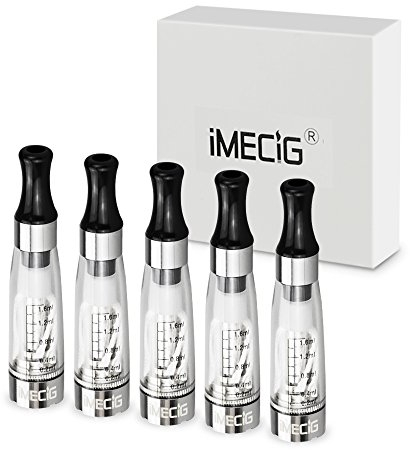 IMECIG® 5 x CE4 Transparente Claro Vapor Atomizador para E-Cig Clearomizer para Ego MT3 CE4 CE5 CE6 Batería de E-Cigarrillo Cigarrillo Electrónico Pluma de Vapor E-Shisha No Nicotina