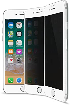 Artwizz PrivacyGlass Schutzglas geeignet für [iPhone 8/7 / 6S / 6] - Displayschutz aus Sicherheitsglas mit Blickschutz - Weiß