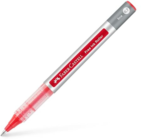 Faber-Castell - Tintenroller Free Ink Rot 0,4 mm | Rollerball mit dokumentenechter Tinte und Free Ink System für Schule, Büro und Notizen