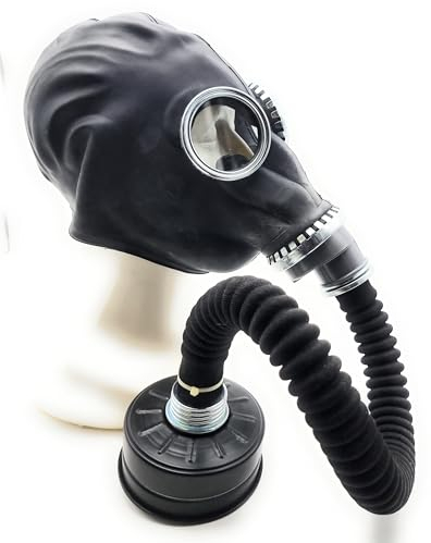 OldShop Gasmaske GP5 Set - Sowjetische Militär Gasmaske Replica Sammlerstück Set W/Maske, Hose,Tasche, Filter - authentischer Look & Verschiedene Größen erhältlich Farbe: Schwarz | Größe: M