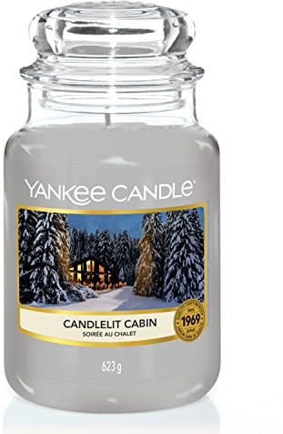 Yankee Candle Duftkerze im Glas (Große Kerze im Glas), Candlelit Cabin, Alpine Christmas Collection, Brenndauer bis zu 150 Stunden