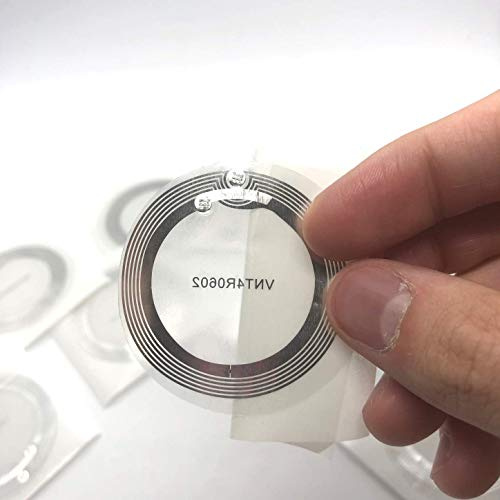 10 x NFC Tags | NXP Chip NTAG215| 504 Bytes Speicherkapazität | Runde transparente Tags | starker Aufkleber | Weite Antenne | Hohe Scankraft und Ultra Slim-Design.