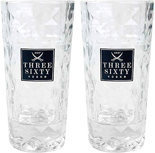 Three Sixty Vodka Wodka Shotgläser Gläser Glas Set - 2 Stück 2 und 4cl geeicht