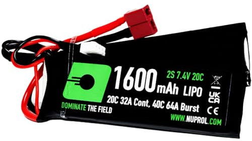 Nuprol Power – 7,4 V LiPo 1600 mAh 2S Deans [Taux 20C @ 32 A] [Burst 40C @ 64 A] – Nunchuck