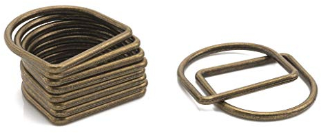 Trimming Shop Geschweißte D-Ringverschlüsse aus Metall, langlebige Schnallen für Hundehalsbänder, Gürtel, DIY-Projekte, Handtasche, Gurtband, Geldbörse, 20mm, Bronze, 10 Stück