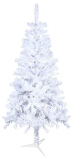 Aufun Albero di Natale artificiale 1,2 m in PVC, Folto, albero di Natale Effetto Realistico, montaggio rapido, con supporto per albero di Natale (120 cm, Bianco)
