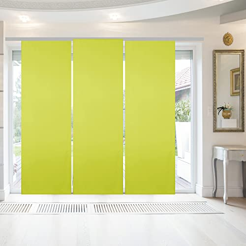 Bestgoodies Flächenvorhang mit Klettband, Paneelwagen und Schleuderstab, (BxL) 60x245 cm in Grün, blickdichte Schiebegardine mit Klett in vielen Farben